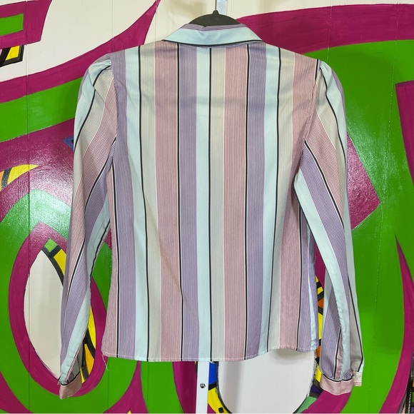 Vintage Sheer Striped Button Up Shirt. Similar to a size SP. Excellent condition - Picture 4 of 4
